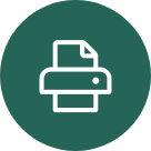 Icon of printer in green - Mobile Printing Quick link