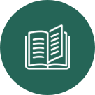 Icon of open book in green - Staff Picks Quick link