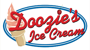 Pink ice cream cone "Doozie's Ice Cream"