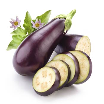 Image of an eggplant cut into slices