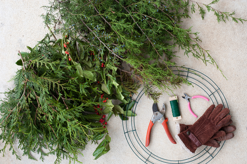 Evergreen wreath supplies