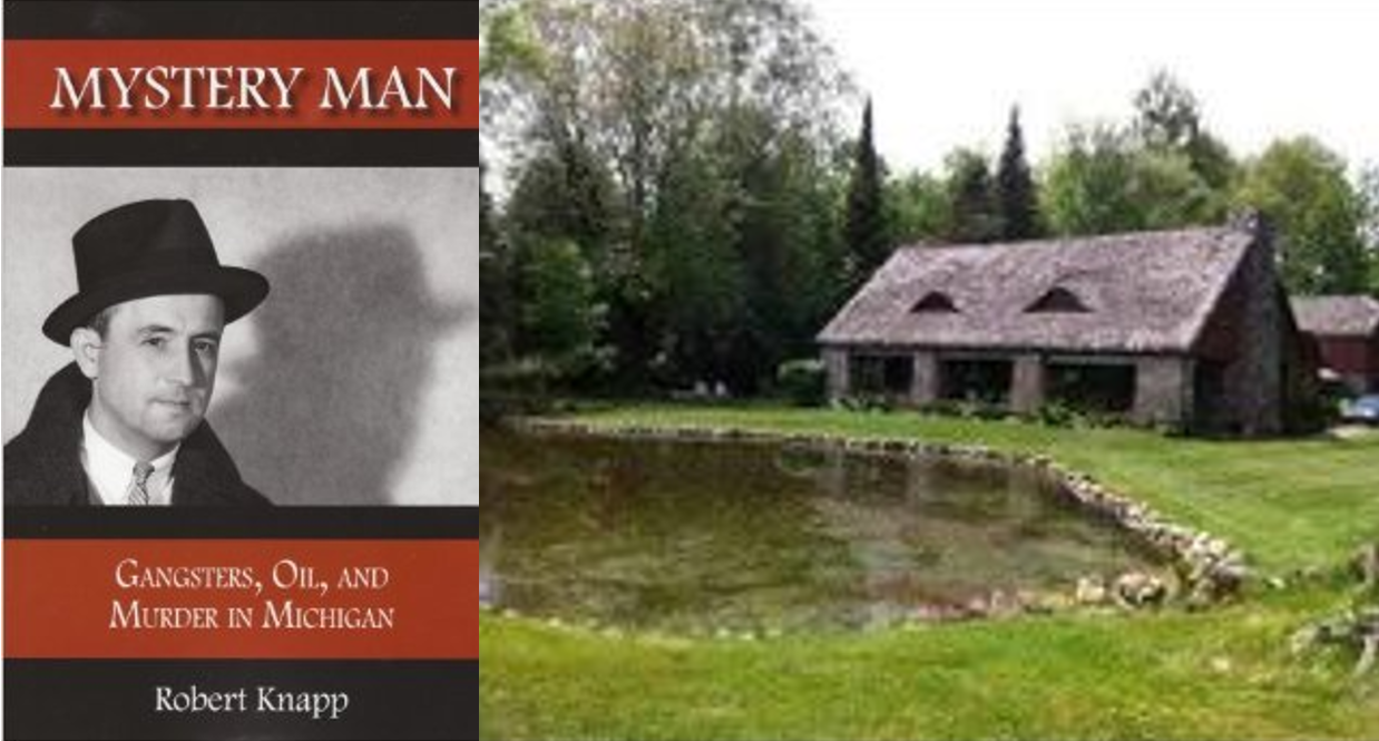 Image of "Mystery Man" with inset of the house at Tobacco Ranch