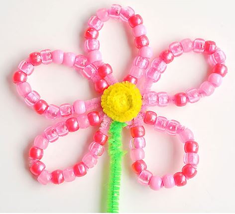 Image of flower made from pony beads