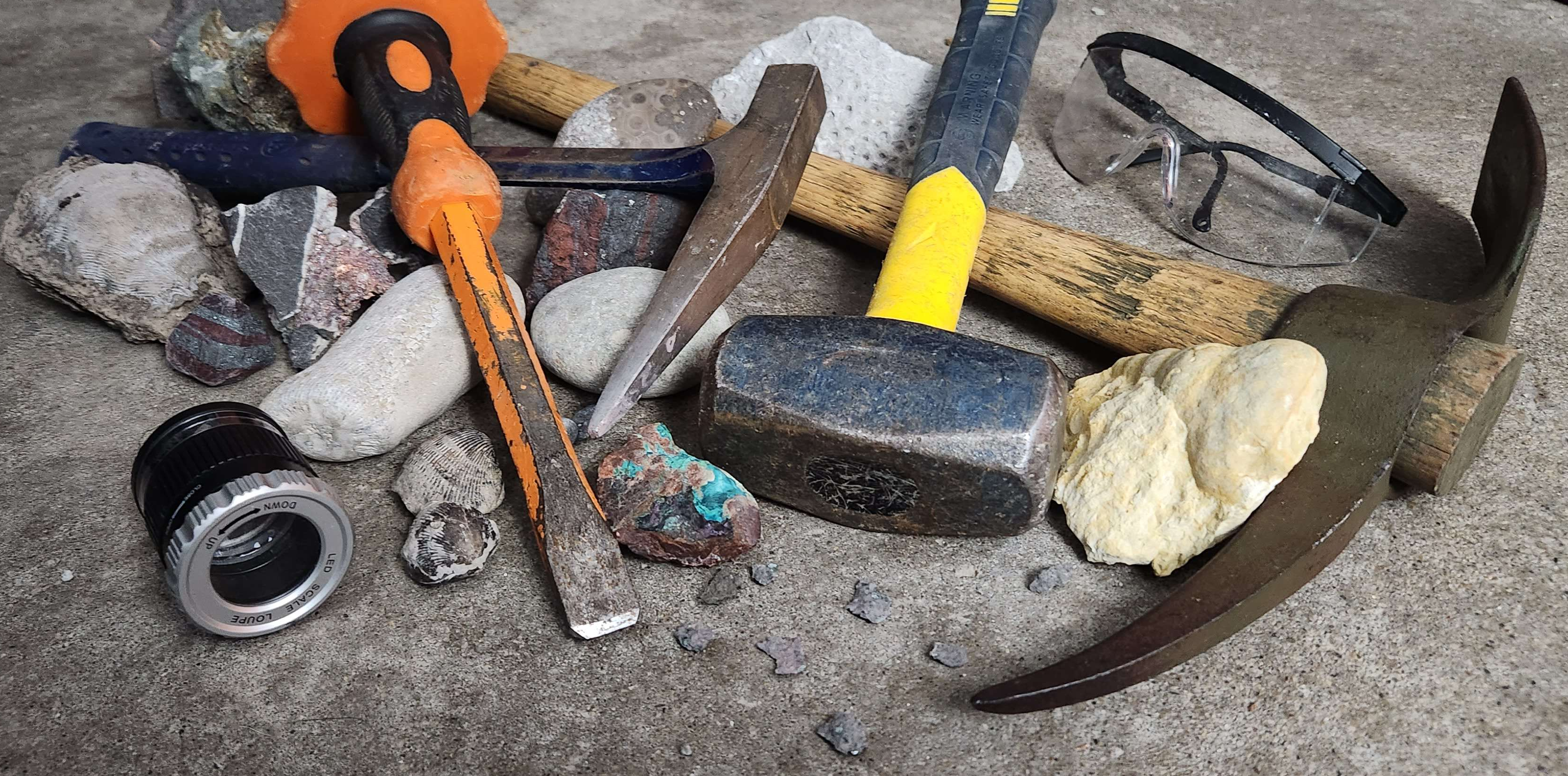 Image of rocks and tools