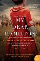 My Dear Hamilton: A Novel of Eliza Schuyler. Woman in red dress facing battlefield. 