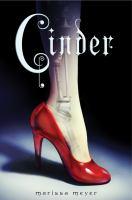 Cinder by Marissa Meyer book cover with ruby slipper.