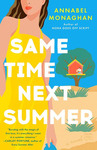 Same Time Next Summer cover, girl with a yellow dress on a beach
