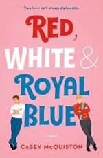 Red white royal blue cover pick with red, white and blue lettering. Henry and Alex lean on the letters