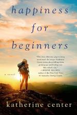 Happiness for beginners cover, woman standing on a mountain