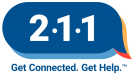 211 Get Connected. Get Help. Logo with comment bubble in blue. 