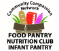 Community Compassion Network, Food Pantry Nutrition Club Infant Pantry logo with box of food.