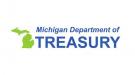 Michigan Department of Treasury logo with green Michigan map. 
