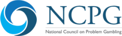 National Council on Problem Gambling logo with blue circle. 