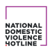 National Domestic Violence Hotline logo with purple box. 