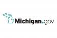 Michigan.gov logo with outlined map of Michigan.