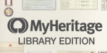 MyHeritage Library Edition logo, with scanned documents