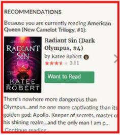 A book recommendation on Goodreads