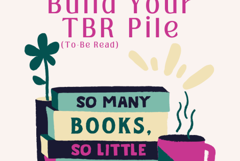 stack of books with coffee, text says how to build your tbr pile